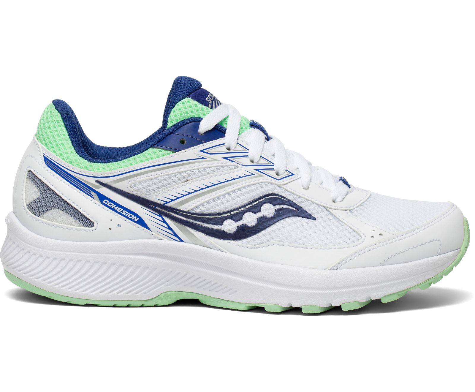 Women\'s Saucony Cohesion 14 Running Shoes White / Navy / Mint | Singapore 098ZUTG